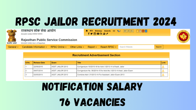 Application Process for RPSC Deputy Jailer Vacancy 2024 First Go to the RPSC official website. Create an account or log in using your existing credentials. Fill the Application Form to givinng personal details, educational qualifications, and other required information. Upload Documents copies of necessary documents, including educational certificates, ID proof, and a recent photograph. Pay the Application Fee Recheck your form now submit your application.